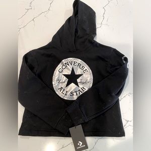 Black Converse Girls Hooded Sweatshirt